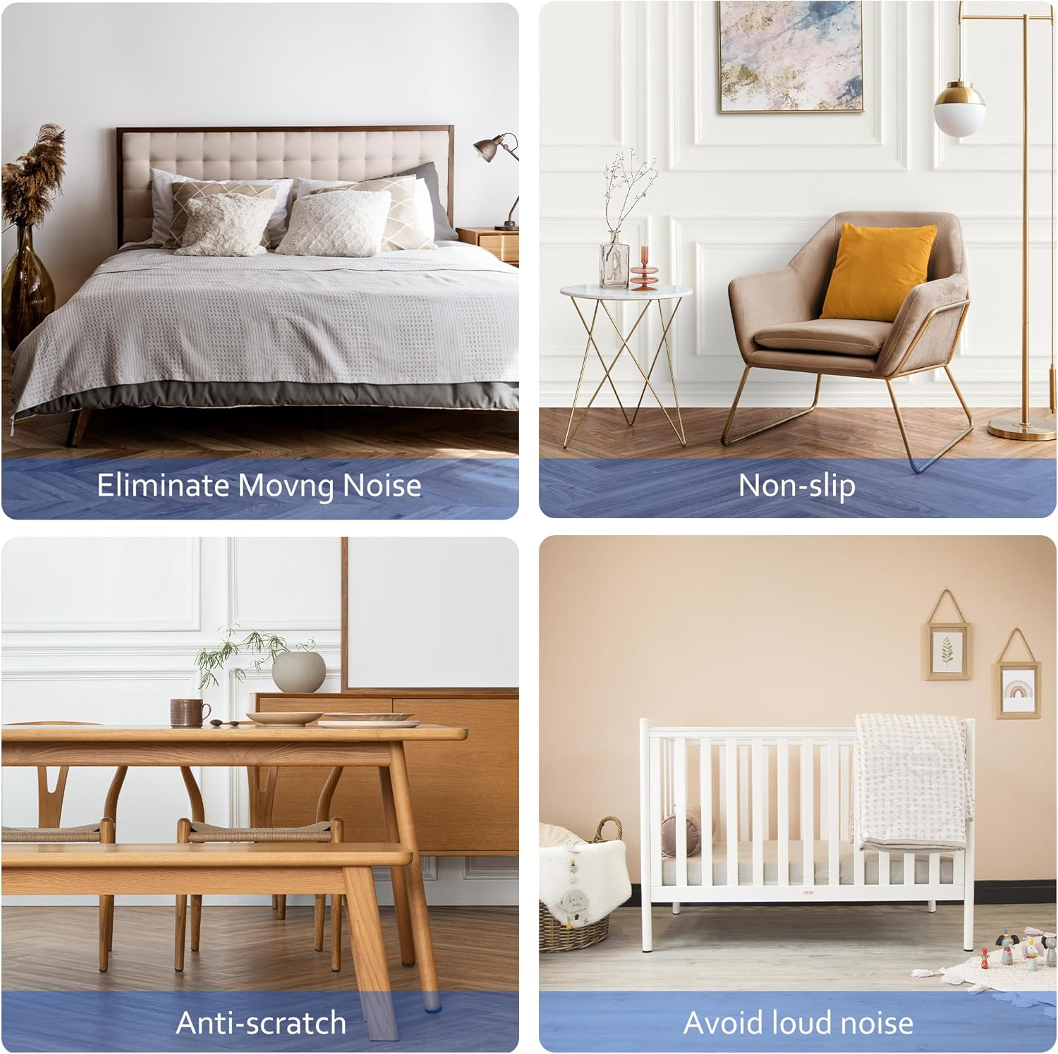 Silicone Furniture Pads, 5" X 40" Non Slip Furniture Pads anti Skid Pads Non Slip Self Adhesive Cuttable Silicone Tape Silicone Strip Roll for Protecting Hardwood Floors Chair Wall Protector - Black image number 6