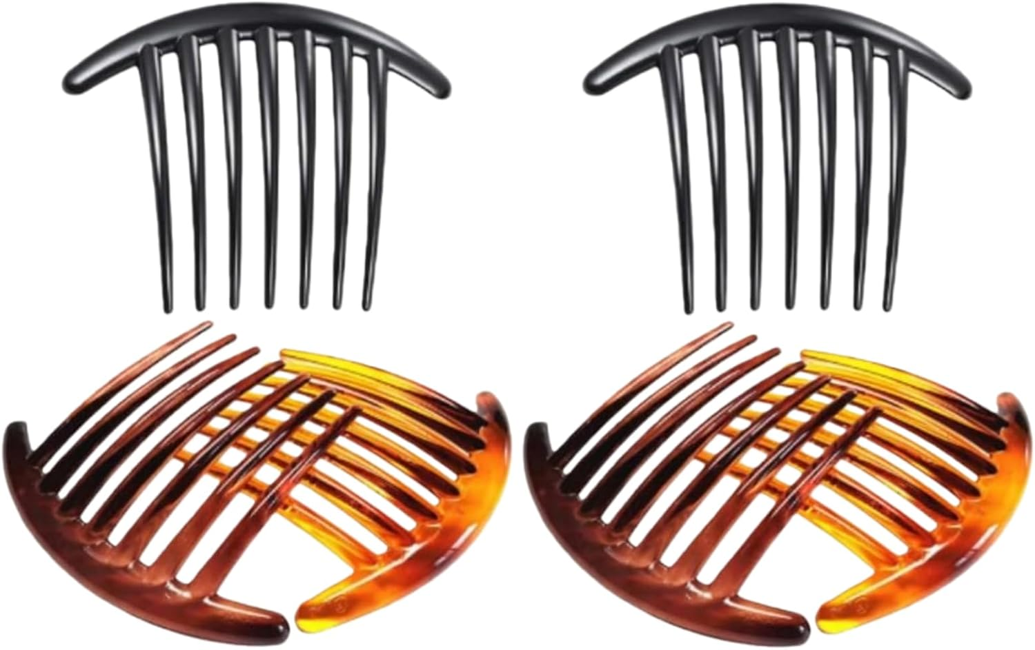 7 Tooth French Twist Comb, 6PCS Plastic Hair Clip, Hair Side Combs, Hair Accessory for Women Girls, Hair Clip Comb Accessories (Black and Brown) image number 3