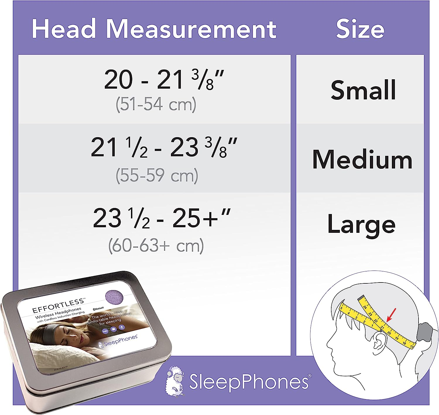 Sleepphones Effortless V8 Sleep Headphones by Acousticsheep | 24-Hour Battery | Original Comfortable Bluetooth Headphones with Wireless Induction Charging (Medium, Midnight Black Fleece, AU Wall Plug) image number 4