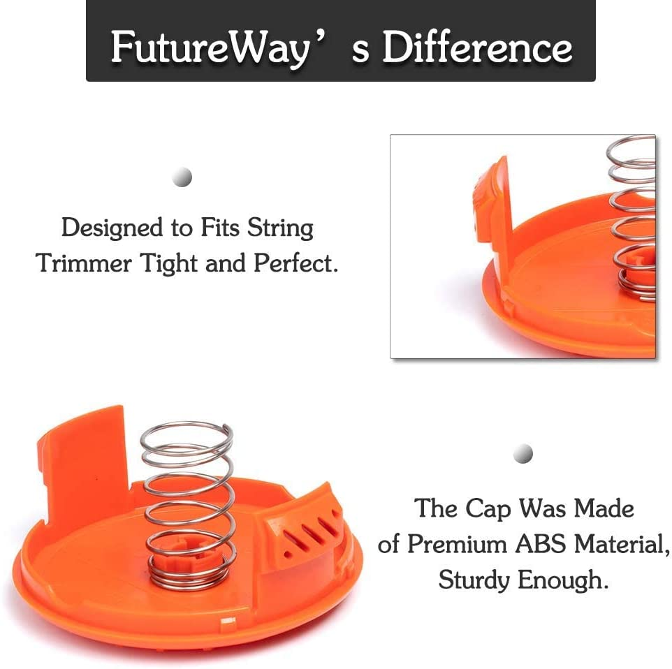 30Ft 0.065Inch String Trimmer Replacement Spool Set, Weed Eater Spool String for Black & Decker AF-100, Autofeed Cordless Trimmer Line with Cap Cover image number 4