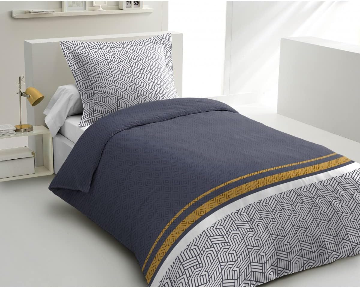 Home Linge Passion Duvet Cover - 3 Piece | 100% Cotton - 57 Thread | 2 Person - 240 X 260 Cm | Tilt Navy Blue image number 2