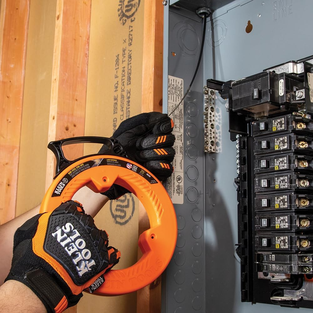 Klein Tools 56335 Flat Steel Electrical Fish Tape, 25-Foot 1/4-Inch Wide image number 6