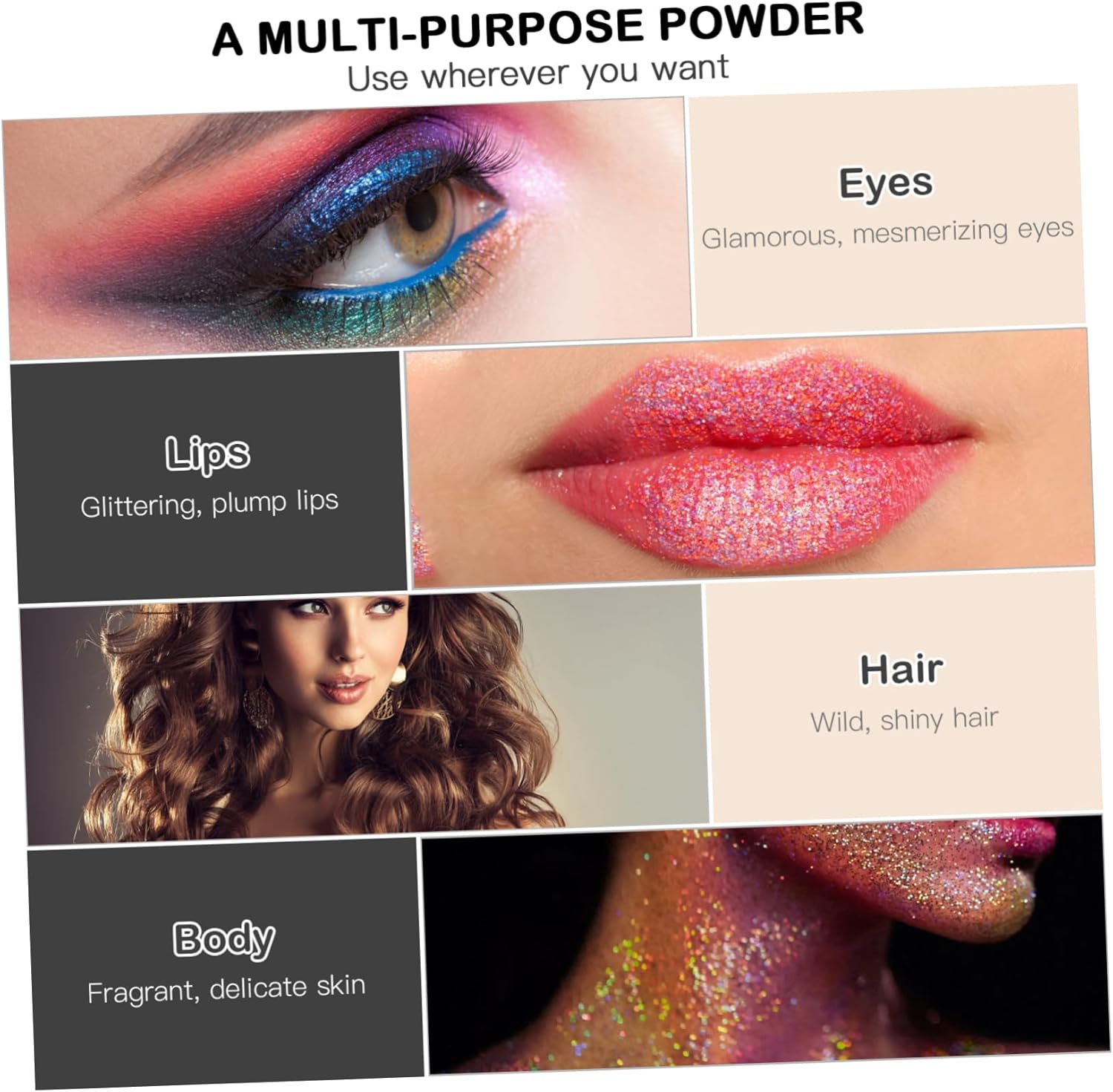 TOVINANNA 3 Sets Body Glitter Spray Makeup Shimmer Powder for Hair and Nail Glitter for Makeup and Shimmer Effects image number 7