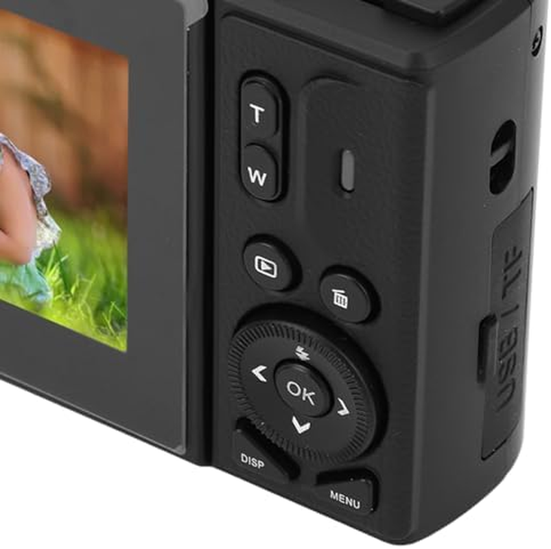 4K Digital Camera, 18X Zoom Retro Video Camera Camcorder Autofocus with 3 Inch Flip Screen, Portable 64MP Travel Camera for Photography Vlogging (Black)