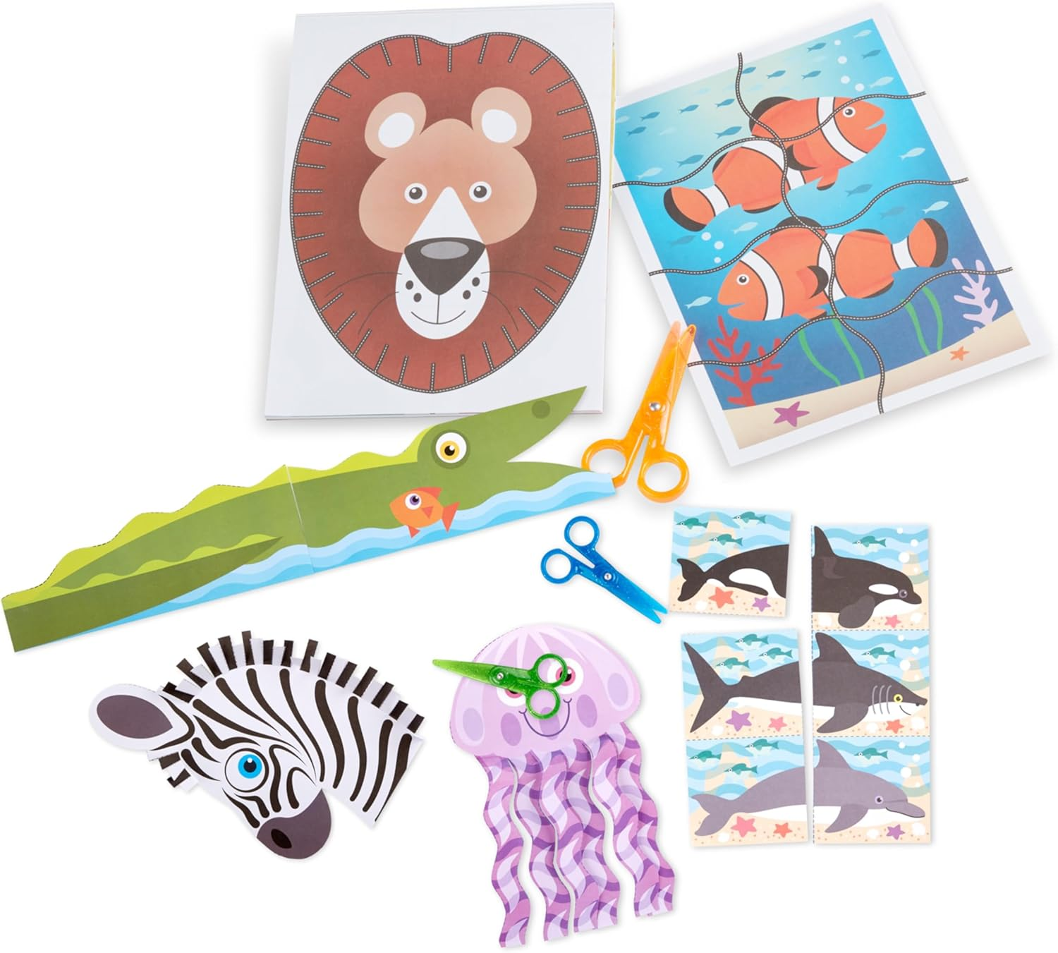 Melissa & Doug Scissor Skills Activity Pad Bundle - Safari, Sea Life and Activities image number 3