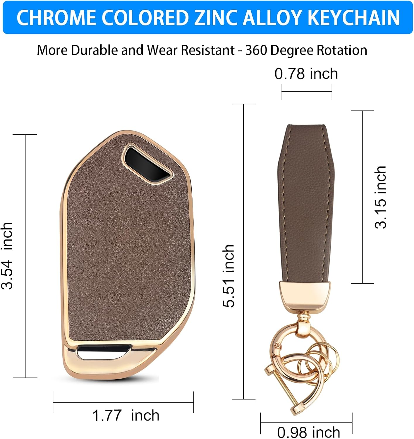 QBUC for Kia Key Fob Cover, Leather Texture Fits 2023-2025 Telluride Sorento Carnival K4 K5 Gt-Line Key Fob Case, Upper Leather + Soft TPU 360&deg;Car Key Protector with for Kia Accessories (Brown) - Black image number 6