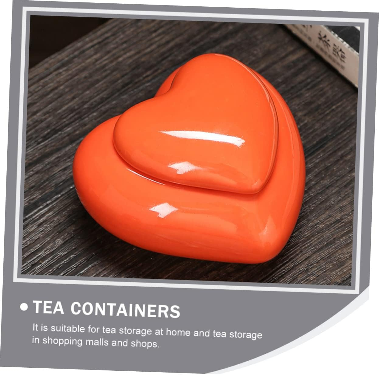 SHOWERORO Creative Heart-Shaped Ceramic Tea Jar Souvenir Lid Storage Container for Tea-Leaf Empty Jar for Home Decor