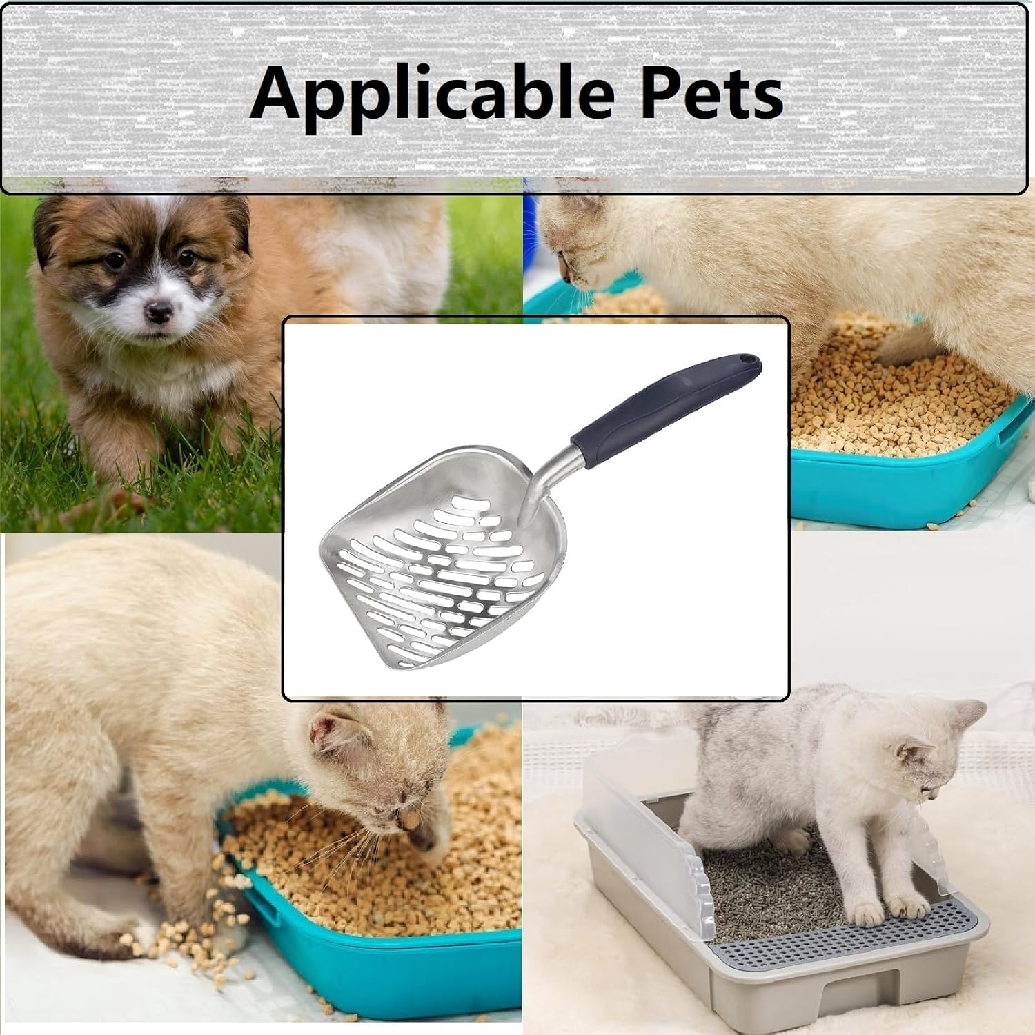 Cat Litter Scoop Cleaning Tool, Cat Litter Scoop, Metal Cat Litter Scoop, Cat Litter Scoop, Easy to Clean Cat Litter Scoop, for Cleaning Cat Litter image number 6
