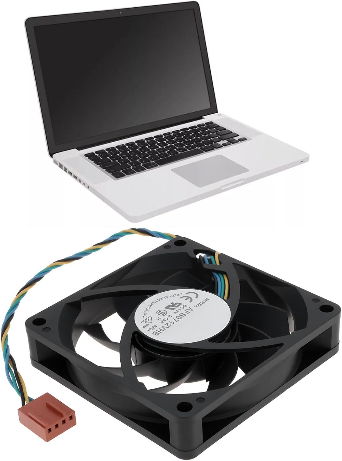 Be in Your Mind CPU Cooling Fan 4Pin Brushless DC Fan AFB0712VHB 0.55A 12V for Laptop 70X70X15Mm image number 5