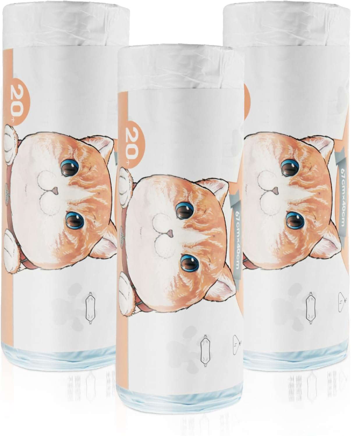 60 Count Cat Litter Box Liners 3.15Mil Extra Thick Cat Litter Bags Large Drawstring Cat Litter Bags Tear Resistant Cat Litter Liners Pet Garbage Bags for Self Cleaning Litter Box Fulasun.