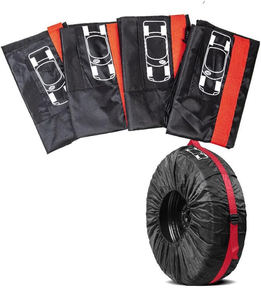 Tire Cover, Tire Covers 4 Pack, Tough Wheel Protector, Waterproof Anti-Uv Snow Sun Rain Tire Covers, Portable Wheel Bags, Spare Tire Wheel Cover, Eco-Friendly Tire Totes image number 3