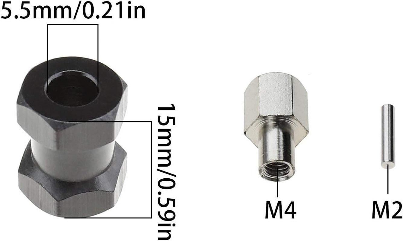 4Pcs 12Mm RC Wheel Hub Hex Extenders 15Mm Extension Hex Drive Adapter Combiner Coupler Fit for 1/10 Remote Control Crawler Car image number 2