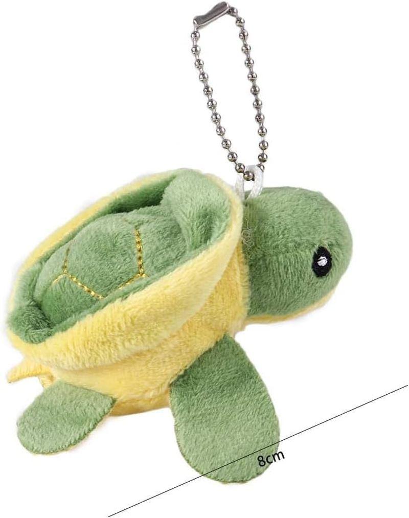 Jowxsx Green Mini Sea Creatures Turtle Doll Keychain Gift Plush Key Ring Cartoon Bag Pendant Auto Animal Keychain Decoration Plush Keychain Automobile Keychains Trim Stuffed Animals, Green image number 5