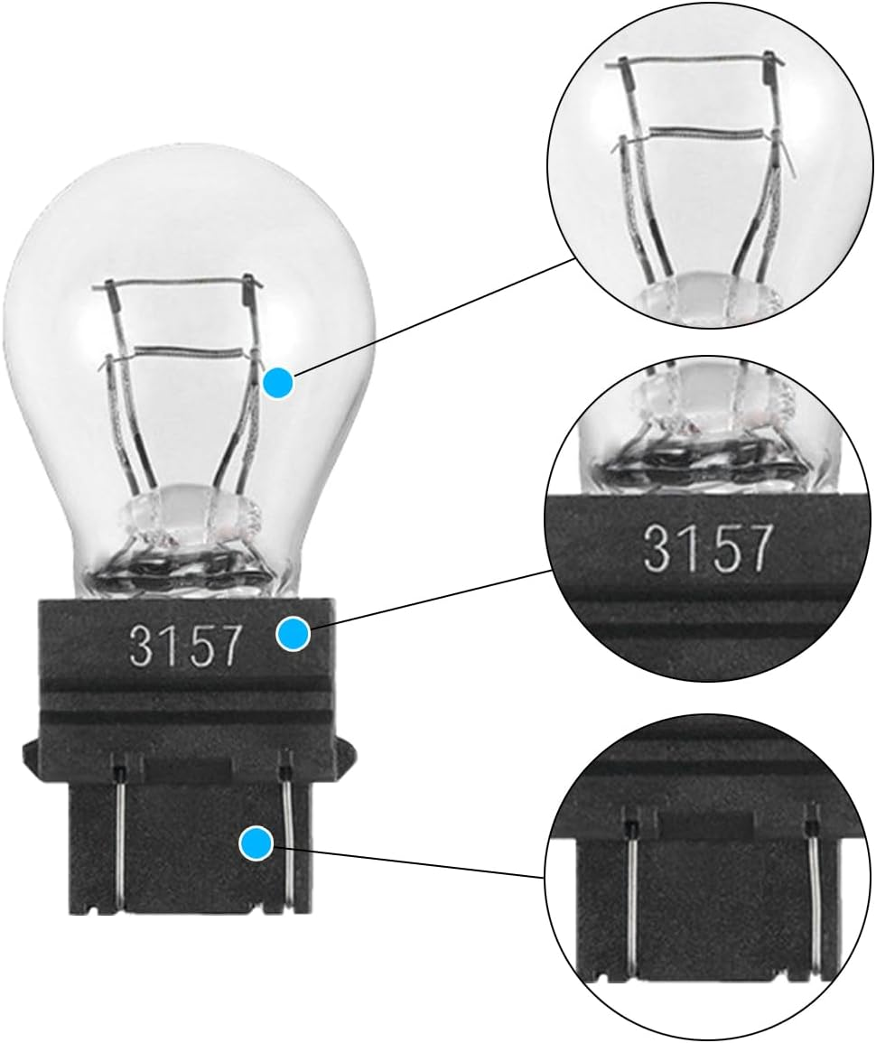 Osilly 10PCS Car 3157 Nature Light Bulb, 3157NB 12V Mini Automotive Brake Light Turn Miniature Taillight Turn Signal Light, Vehicle Exterior Decor Universal for SUV, Truck, RV and More image number 5