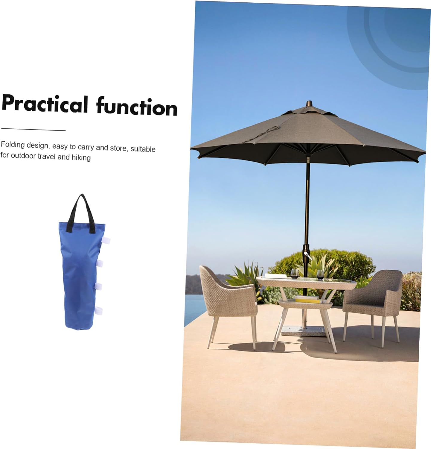 Abaodam 4Pcs Tent Weights Water Sand Fillable Umbrella Base Weight Bags for Outdoor Canopy Beach Umbrella and Camping Activities Portable and Windproof image number 2