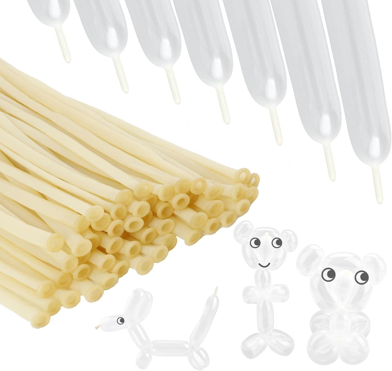 260 Balloons, 100 PCS Mix Color Long Balloons, Twisting Animal Balloons Magic Balloons Clear Long Skinny Latex Balloons Clown Balloon Long Balloon Animals Shape for Birthday Party Decoration Balloon