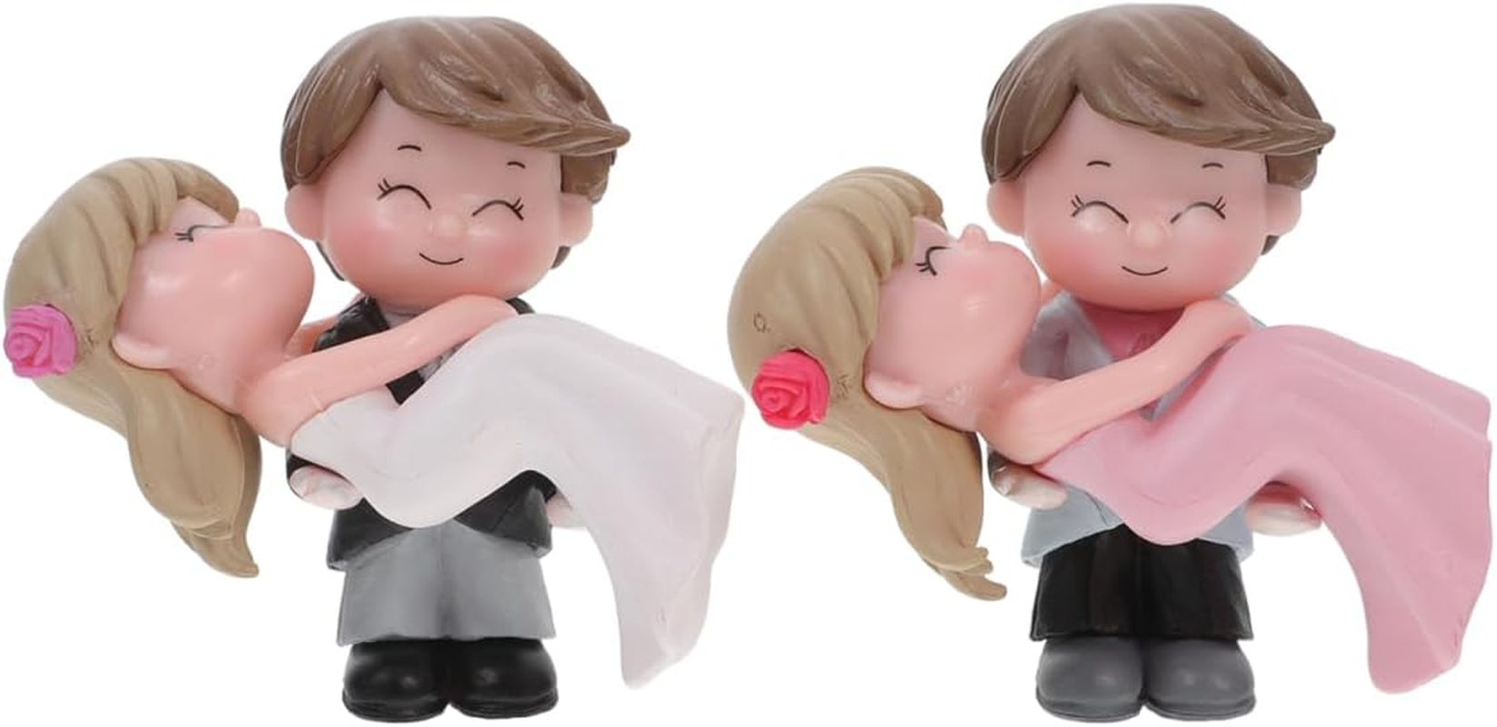 2 Pairs Princess Hug Couple Wedding Decorations Couple Figures Cake Ornament Princess Decor Birthday Cake Decorations Lover Mini Top Hat Small Ashtray Vinyl Bride, 7425GL5UK4UG187H33Y75U image number 1