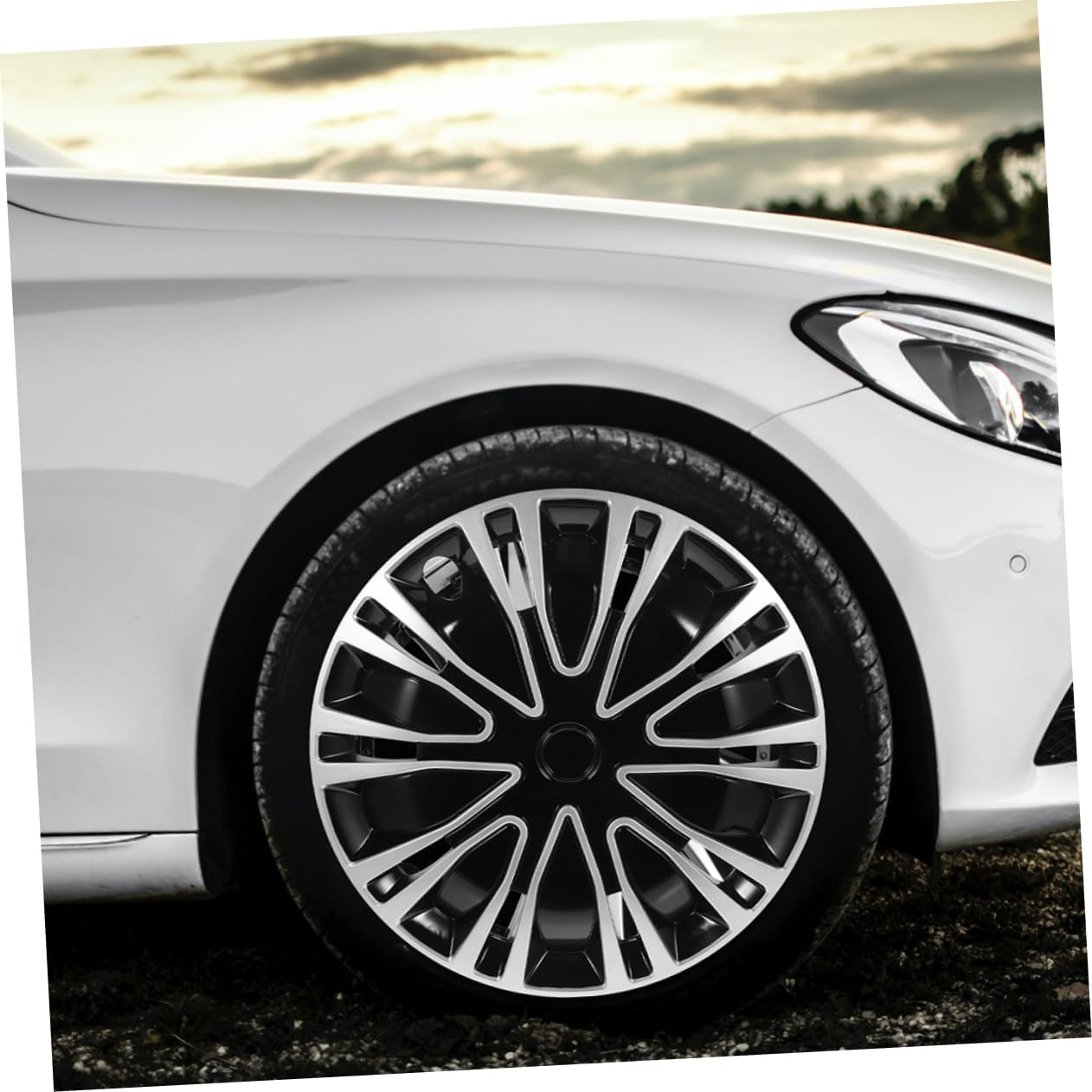 Mikinona 2Pcs Automotive Wheel Hub Covers Hubcaps Car Rim Covers Decorative Car Interior Accessories image number 2