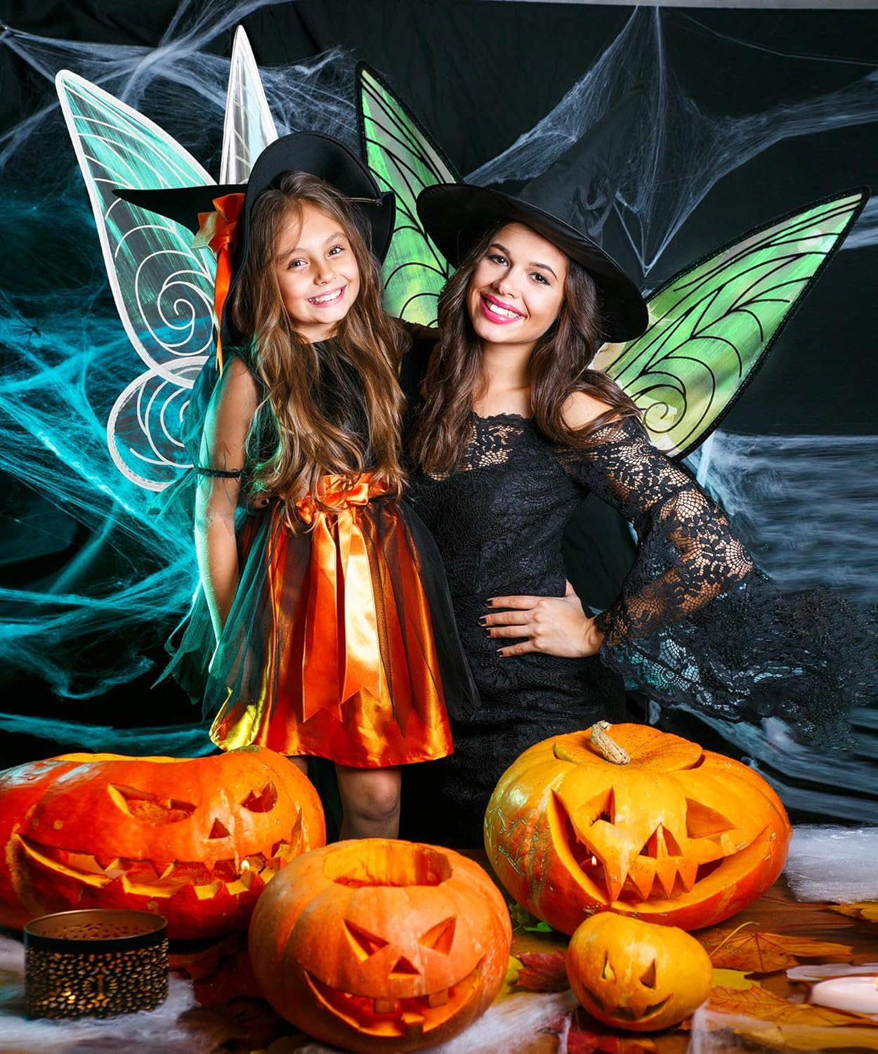 2Pcs Adult Fairy Wings, Sparkling Sheer Butterfly Wings for Adults Birthday Halloween Costume Dress up for Kids Girls Women image number 1