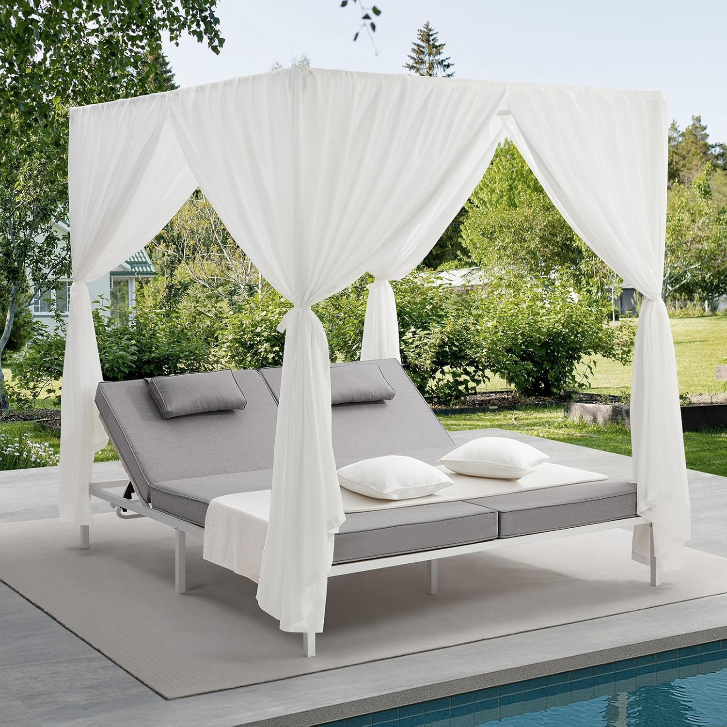 Livsip Sun Lounge with Cushion Outdoor Furniture Sun Bed Day Bed