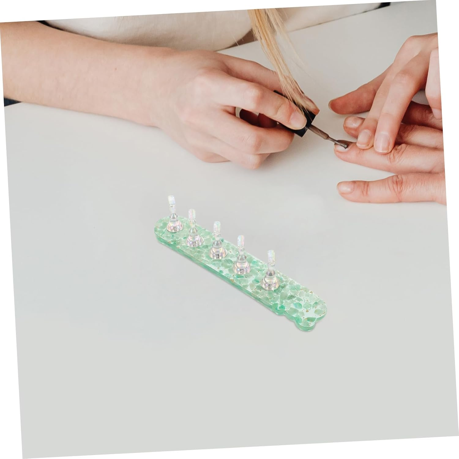 HAMPPLIES Durable Nail Art Practice Stand for DIY Fingernail Painting Portable Manicure Training Tool for Beginners Stable Nail Display Holder with Vibrant Color Lightweight and Reliable For image number 2