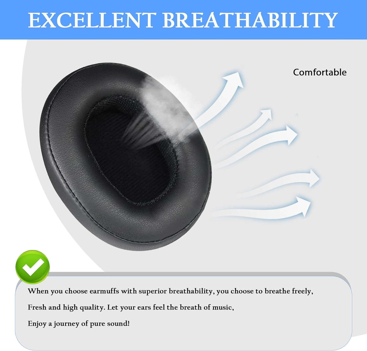 Adhiper Hesh ANC Replacement Ear Pads for Skullcandy Crusher Wireless/Crusher Anc/Crusher Evo,Hesh Evo/Hesh 3,Venue ANC Headphones,Crusher Evo Headphone Earpad Ear Cushions with Protein Leather(Black) image number 1