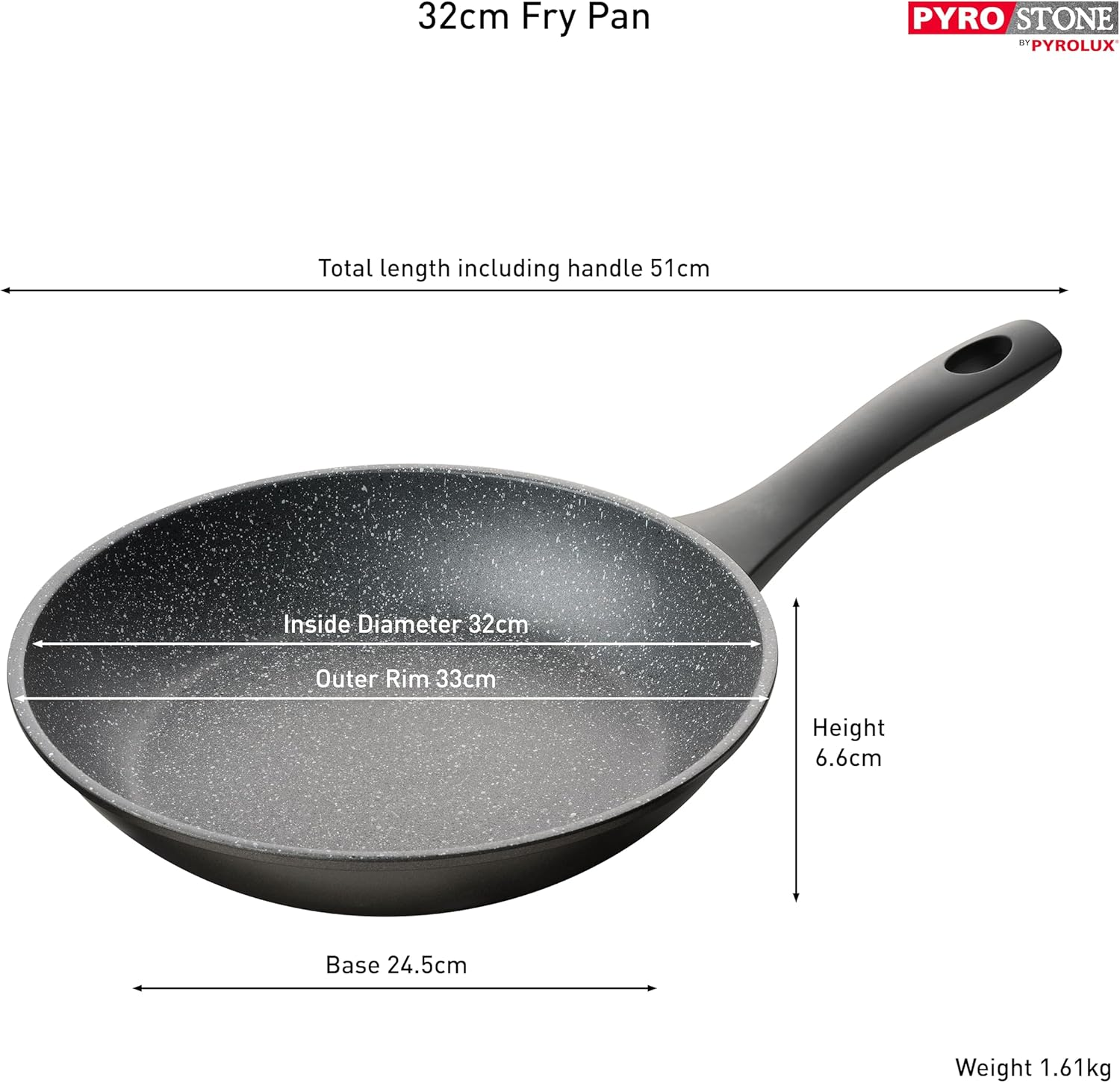 Pyrolux Pyrostone Non-Stick Fry Pan/Skillet, 32 Cm