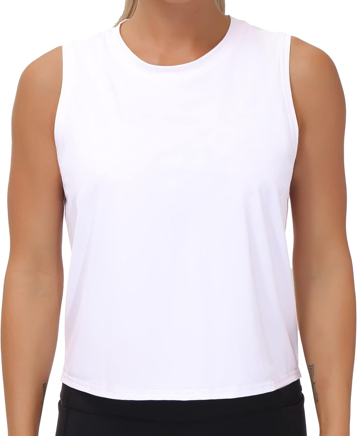 THE GYM PEOPLE Ice Silk Workout Tops for Women Quick Dry Muscle Gym Running Shirts Sleeveless