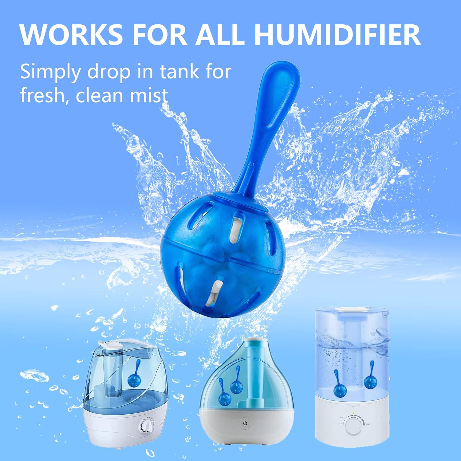 WANGCL 10 Pcs Humidifier Cleaning Ball for Demineralization, Works in All Humidifiers and Aquariums, Cleans Water, Eliminates White Dust and Odor