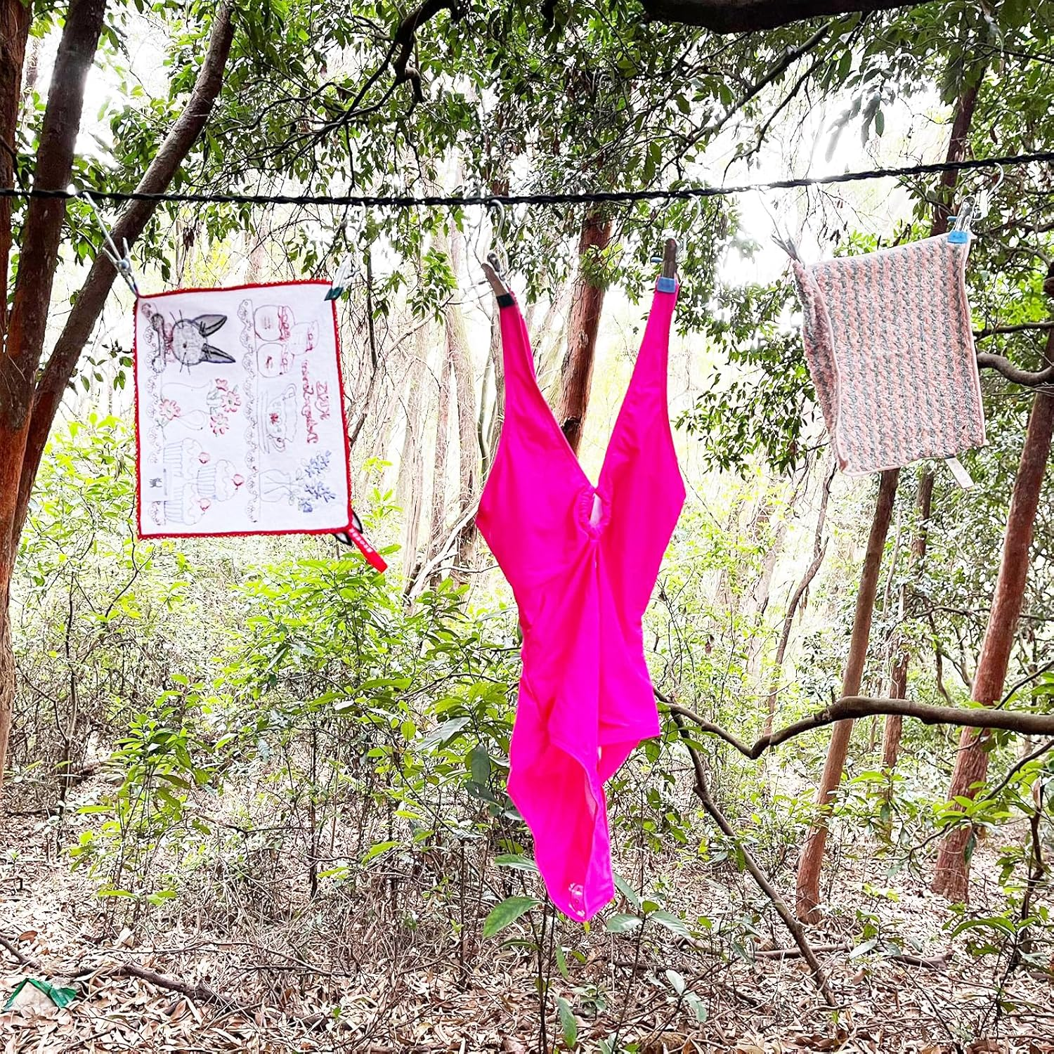 Retractable Portable Clothesline for Travel and Home, Tri-Braided Cord Clothes Line with 10 Windproof Clothes Clips, for Indoor Laundry Drying Line,Outdoor Camping Hanger Accessories image number 3