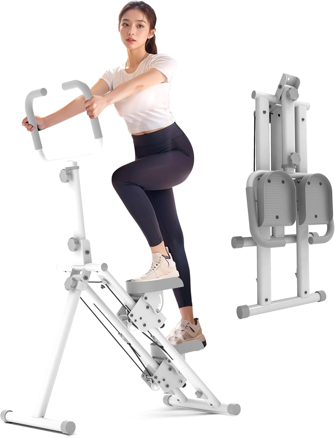 Leikefitness Stair Stepper for Home Gym,Vertical Climber Machine for Full-Body Workout,Foldable Cardio Stepper with Adjustable Handle and Treads for Women & Men