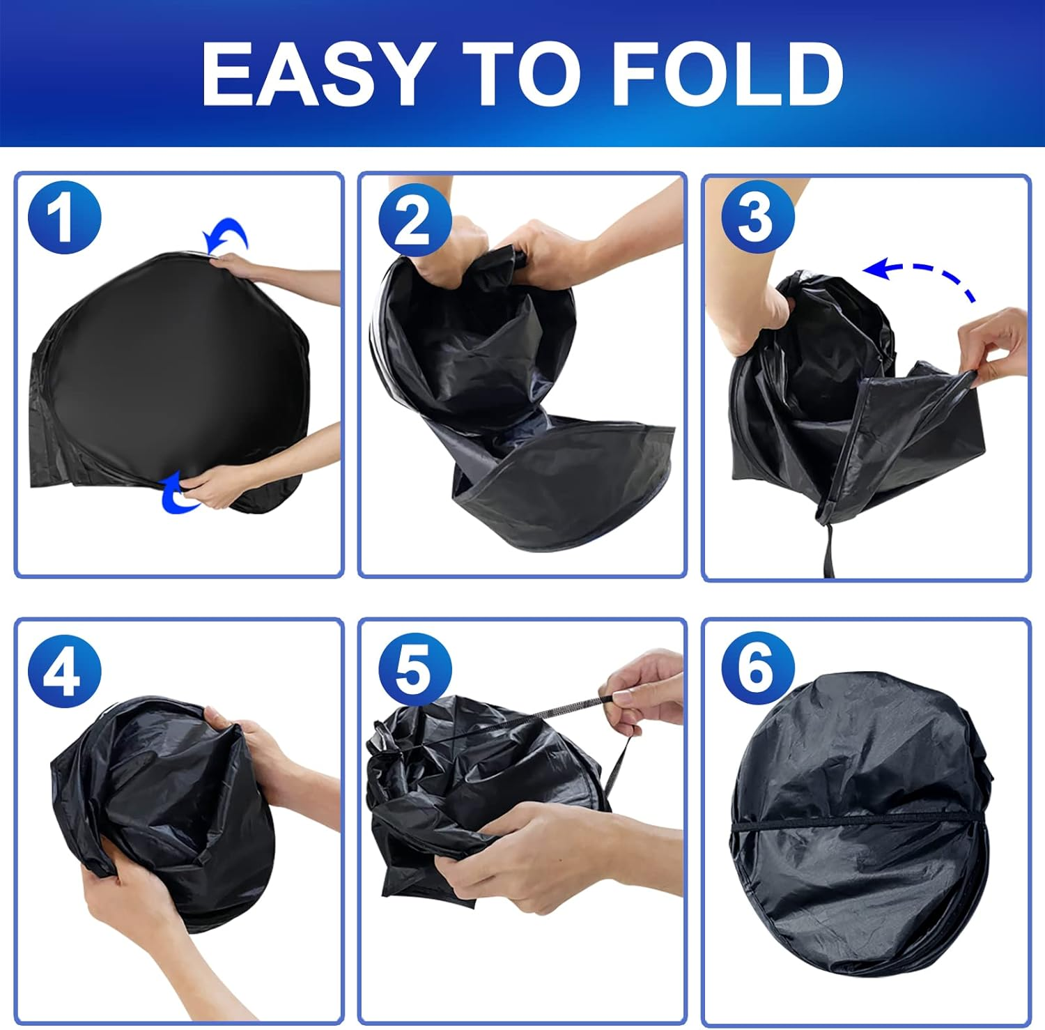 Car Windshield Sun Shade, Foldable Car Sun Shade Cover Front Windshield Sun Protector from UV Rays Sun Auto Interior Protection for Cars, Suvs, Truck image number 2