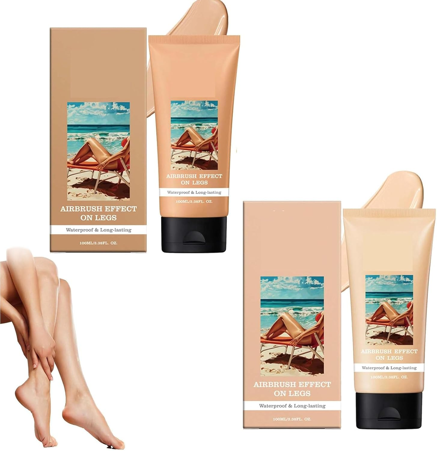 Miracle De Paris Body Coverage Perfector, Miracle De Paris Leg Makeup, Body Coverage Perfector, Transfer-Resistant, Waterproof, Lasts for All Skins (01+02)