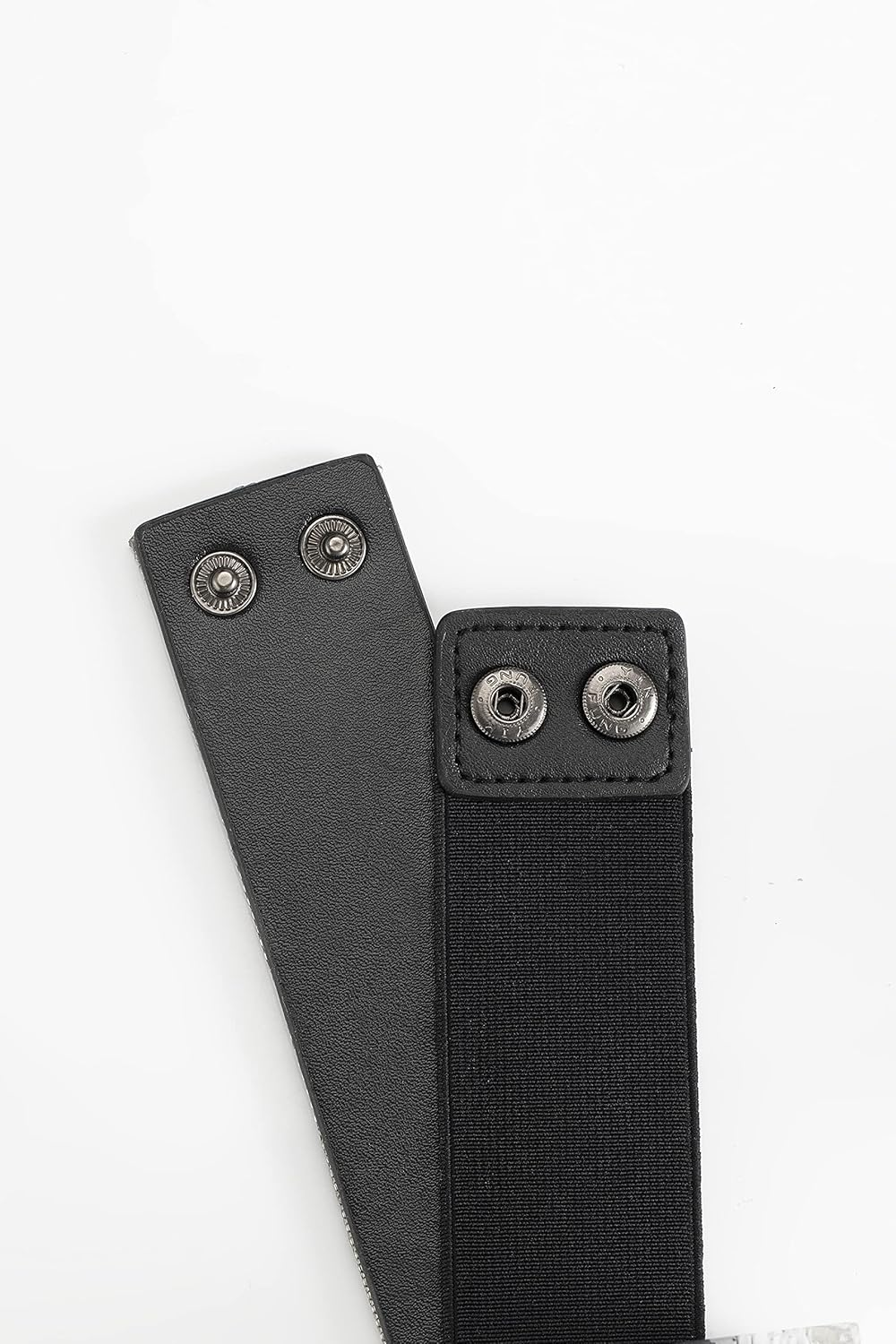 Yooai Rhinestone Elastic PU Leather Belt Shiny Crystal Stretch Waist Belt Wide Waist Band for Women Dress image number 4