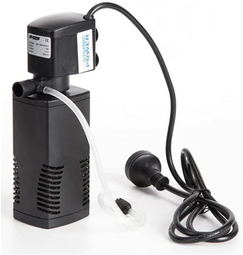 Dynamic Power 8W 600L/H Submersible Aquarium Filter Pump, 1.0M Lift Height, 3-In-1 Filtration, Circulation & Aeration for Freshwater & Saltwater Tanks up to 50L