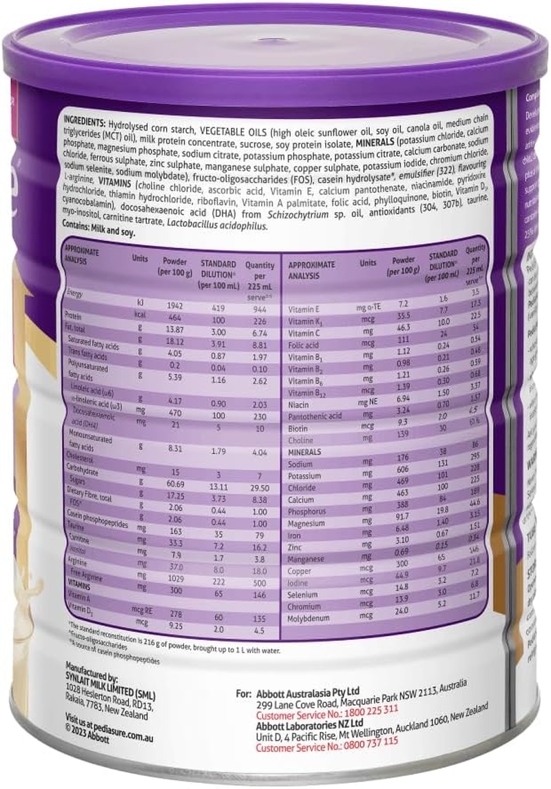 Pediasure Vanilla Flavour Complete Nutrition Powder 850 G image number 1