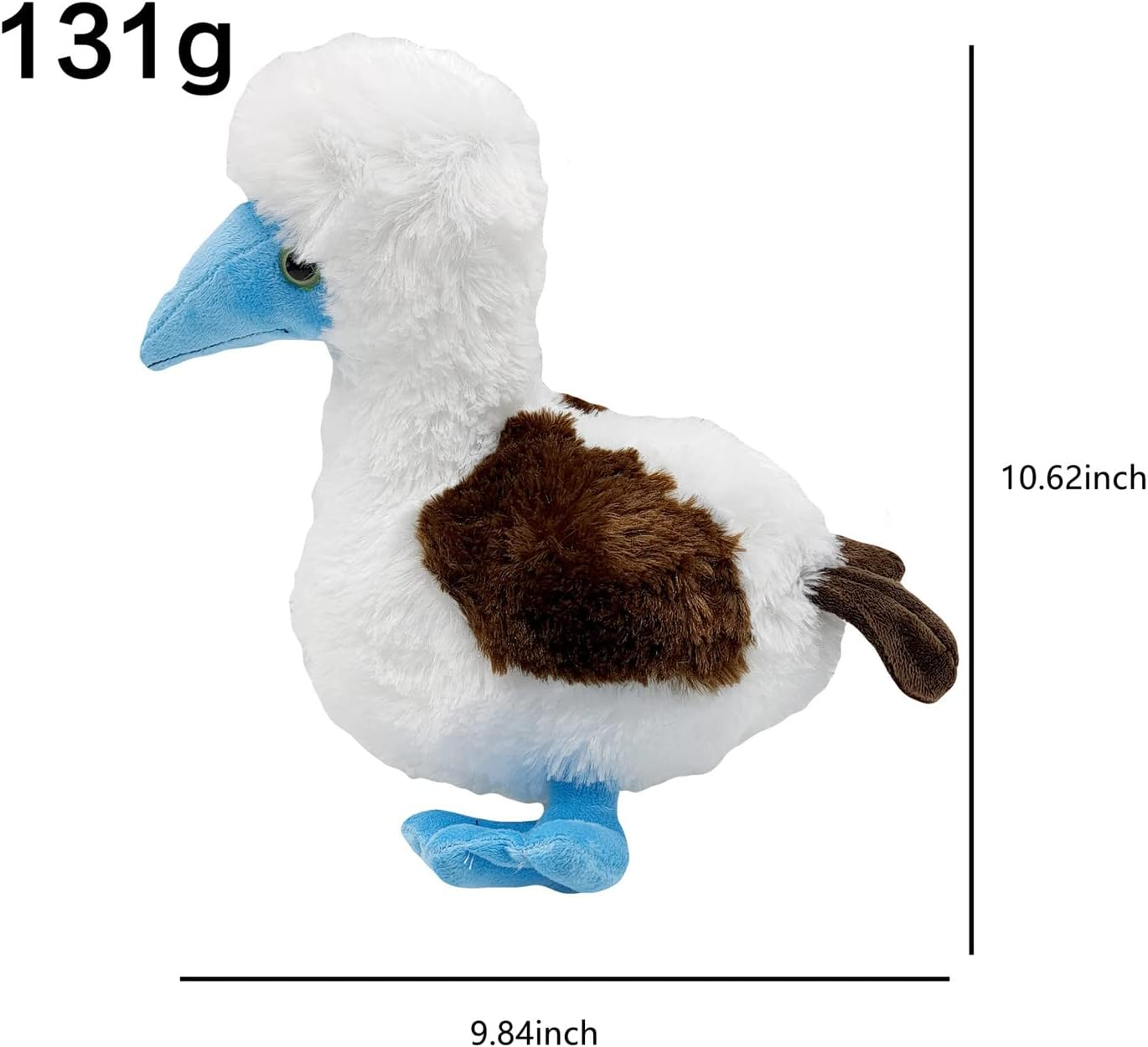 Tiny Heart Simulation Blue Footed Booby Plush Toy, 10.62Inch Super Soft and Cute Blue Footed Booby Stuffed Animal Toys Fun Kids Gift Home Decor image number 2