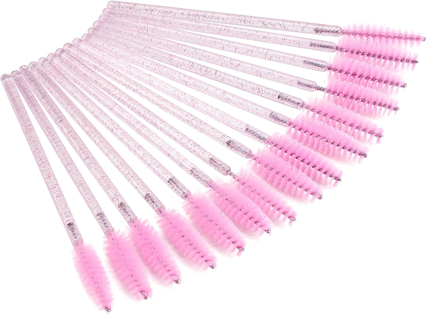 Tbestmax 100 Disposable Eyelash Brush Mascara Wands Spoolies for Eye Lashes Extension Eyebrow and Makeup Pink image number 3