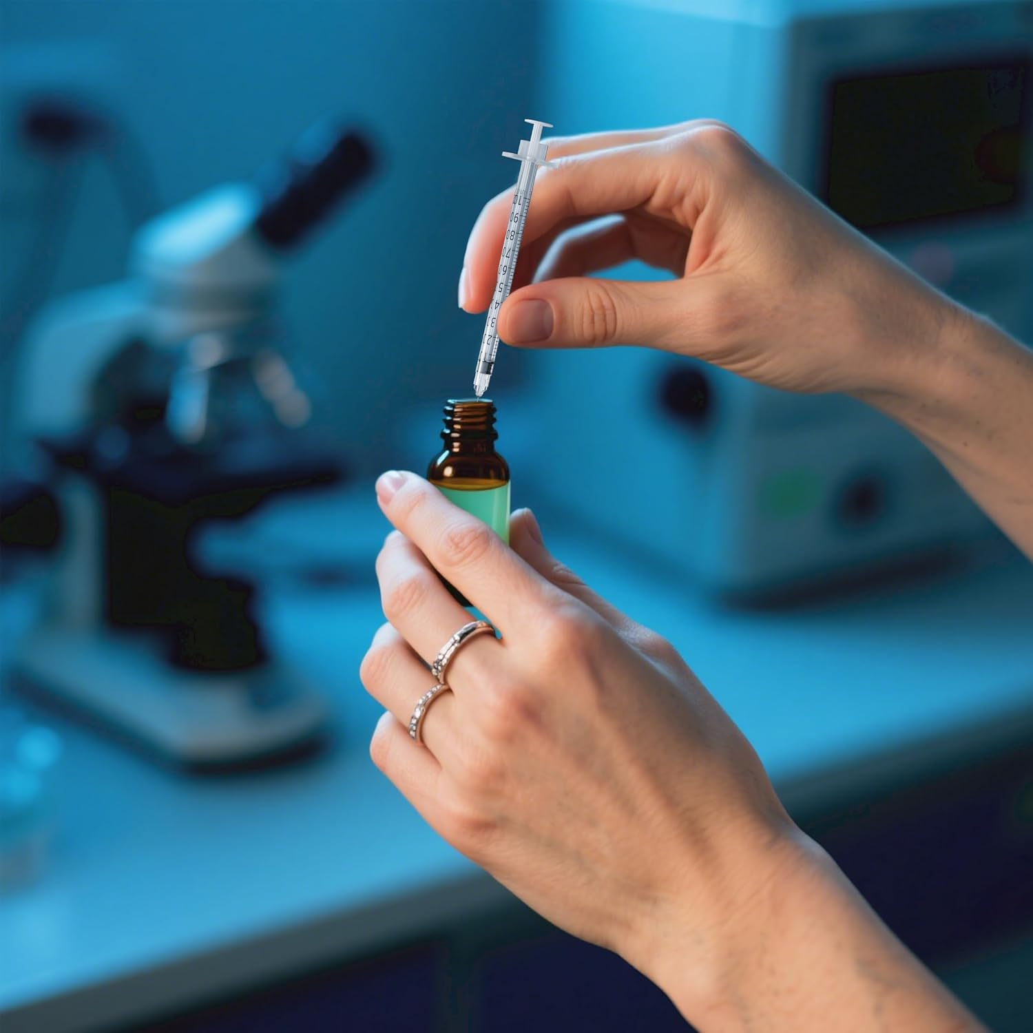 U-100 Syringes with 1Ml/Cc 30G 5/16 Inch 8Mm Needle, Disposable Syringe for Lab Dispensing Supplies, Individually Wrapped, Pack of 20 image number 4