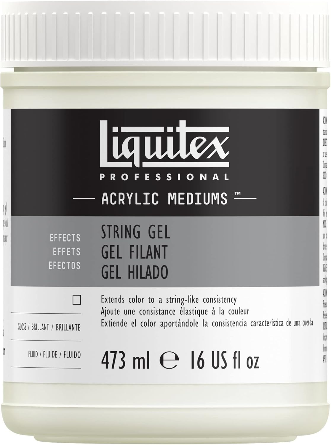 Liquitex Clearance Professional String Gel Effects Medium, 473 Ml, Transparent, 9116 image number 5