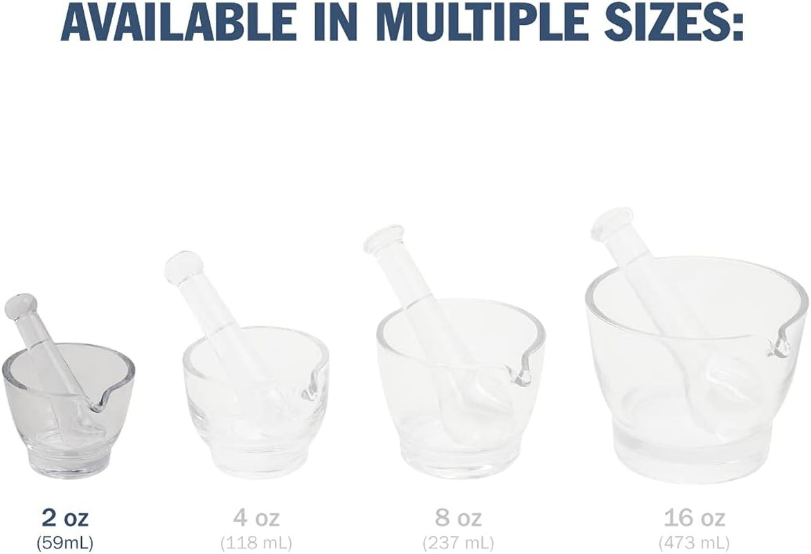 Apothecary Products Mortar and Pestle Bowl | Mixer and Grinder for Medicine | Glass | 2 Oz image number 4