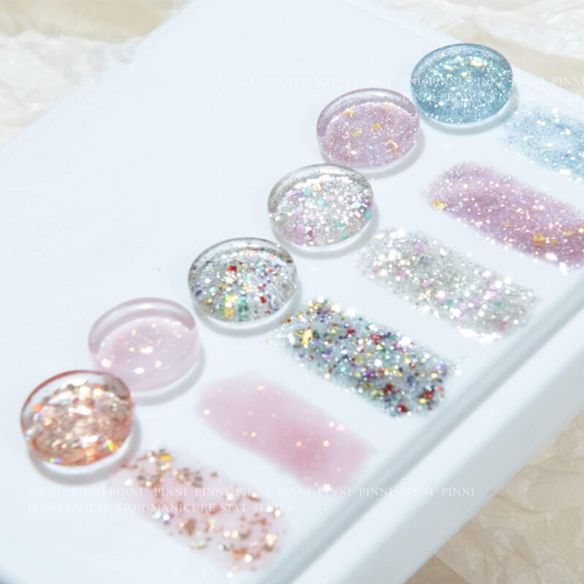 PINNI Pink Fairy Opal Glitter Gel Nail Polish Glitter Nail Polish UV Gel Polish Shimming White Nail Gel Polish Glimmer Shiny Nail Gel Nail Semi-Permanent Varnish image number 3