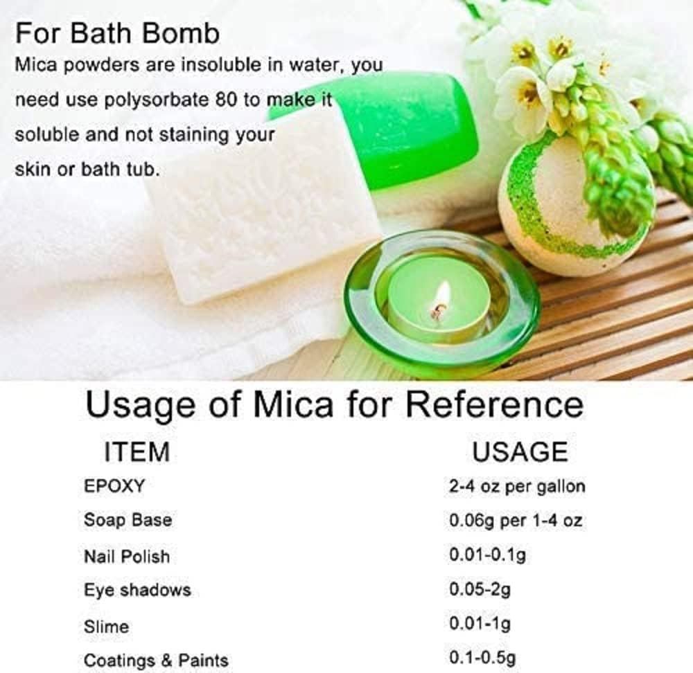 KEDIA Mica Combo of 10 Colors Pearl Powder Pigment | Each Pack of 10 Grams | for Making Cosmetic |Make up | Candle Making | Soap Making, Nail Art | Resin Jewelry; Epoxy, Resin, Plastidip (10 Colors) image number 2