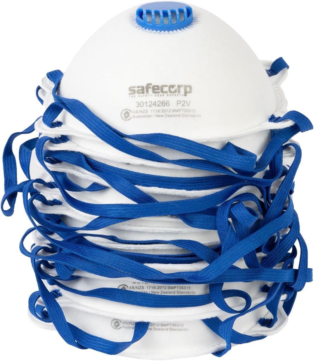 Safecorp P2 DISPOSABLE RESPIRATOR MASK with VALVE 10PK image number 1