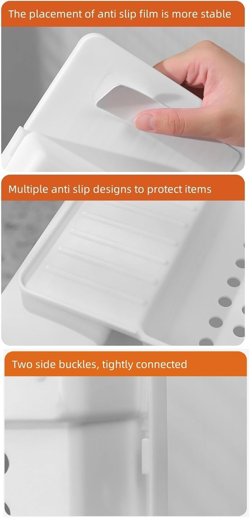 Expandable Drain Bath Shelf Caddy Tray,Clear Plastic Anti-Slip Bath Tub Shelf Caddy Tray,Multifunctional Plastic Bathtub Tray Bathtub Storage Rack for Candle Towel, Book, Wine, Phone, Shower (Black) image number 1