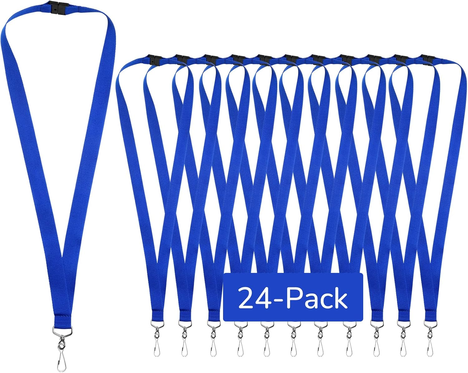 12-Pack Purple Breakaway Lanyards with Metal Hook, Durable Polyester Neck Straps for ID Cards, Keys, Office, School & Events