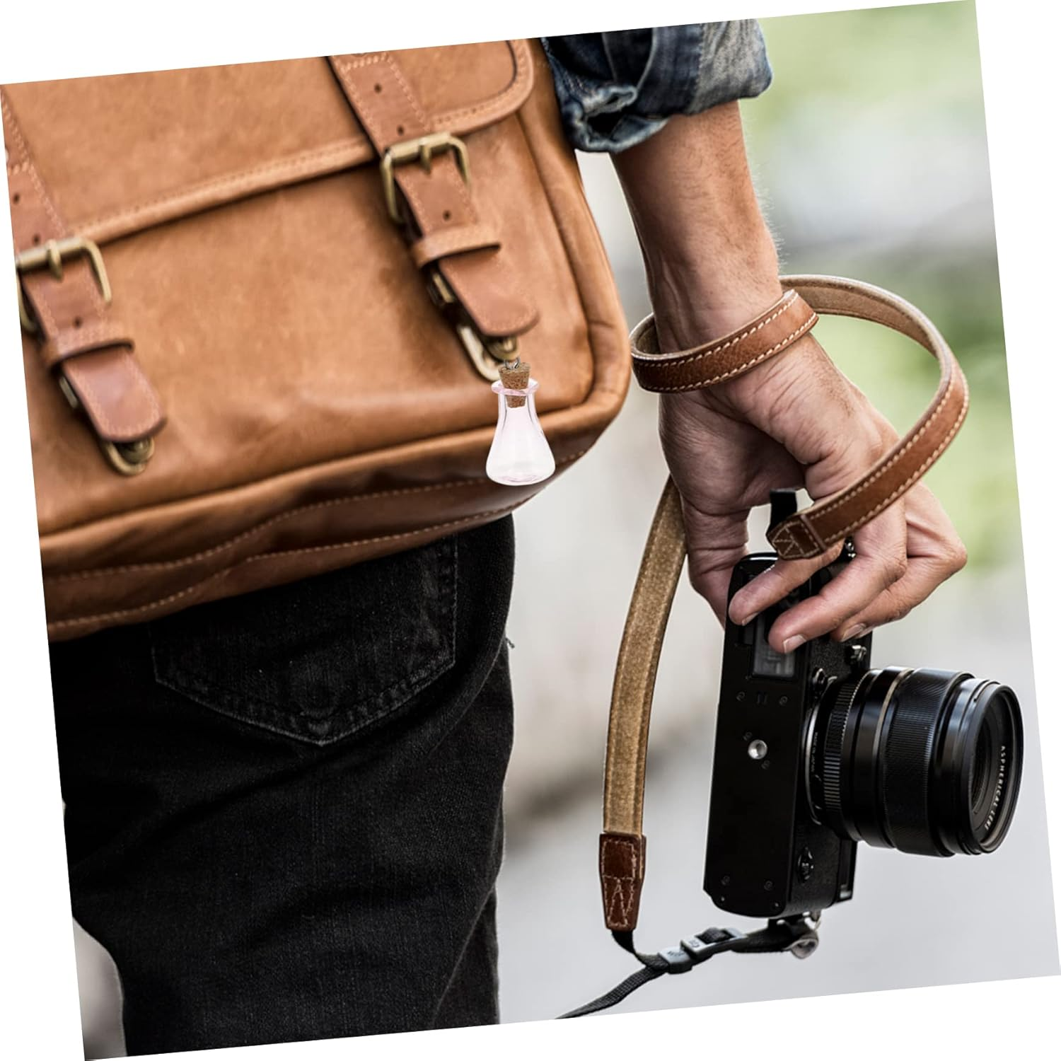 STOBAZA Glass Bottle Pendant Mini Square Drift Bottles Craft Decors for Hanging Ornaments - Pink image number 2