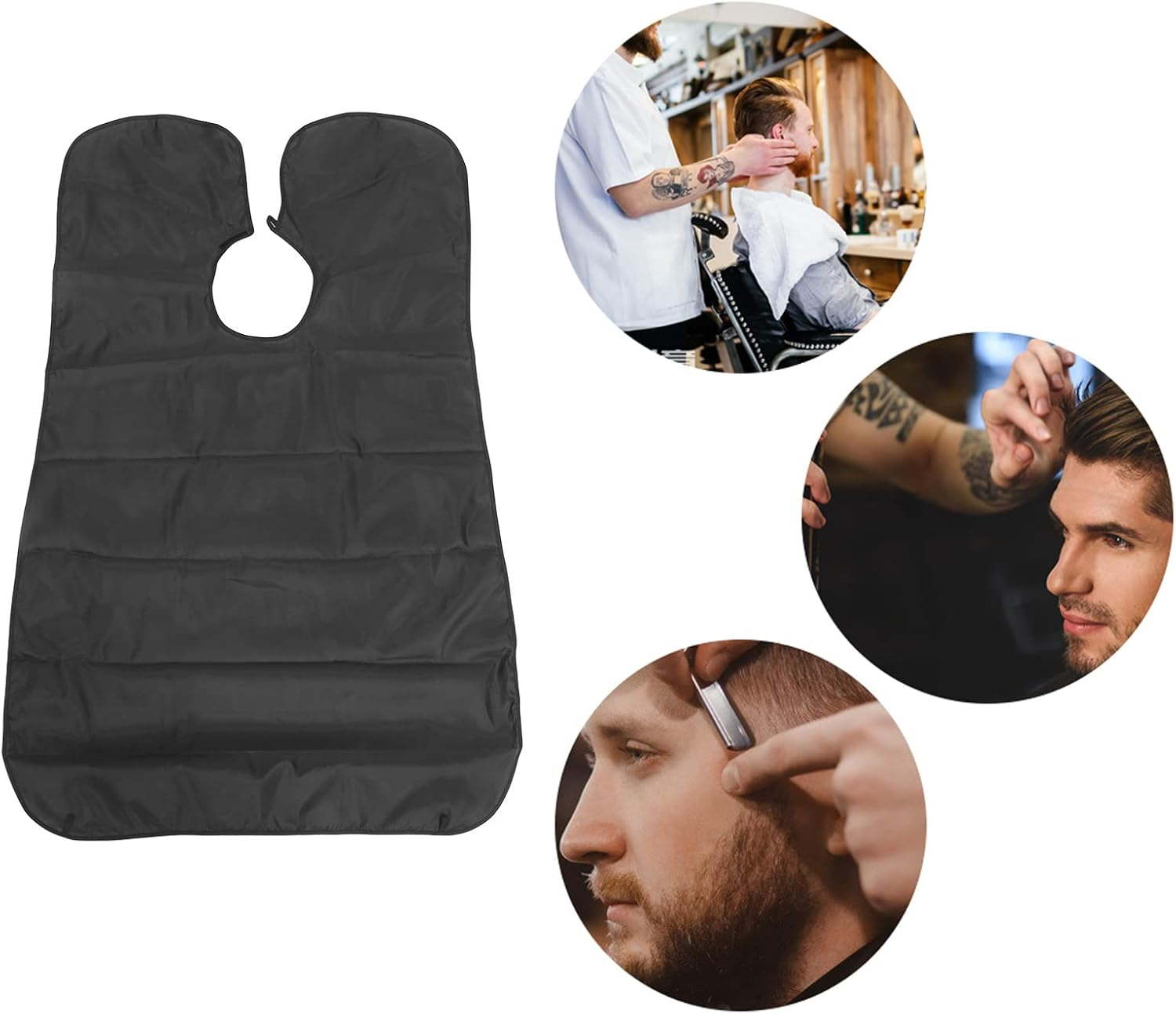 Salon Hairdressing Cape Waterproof Polyester Super Silky Full Coverage Adjustable for Everyone Black image number 2