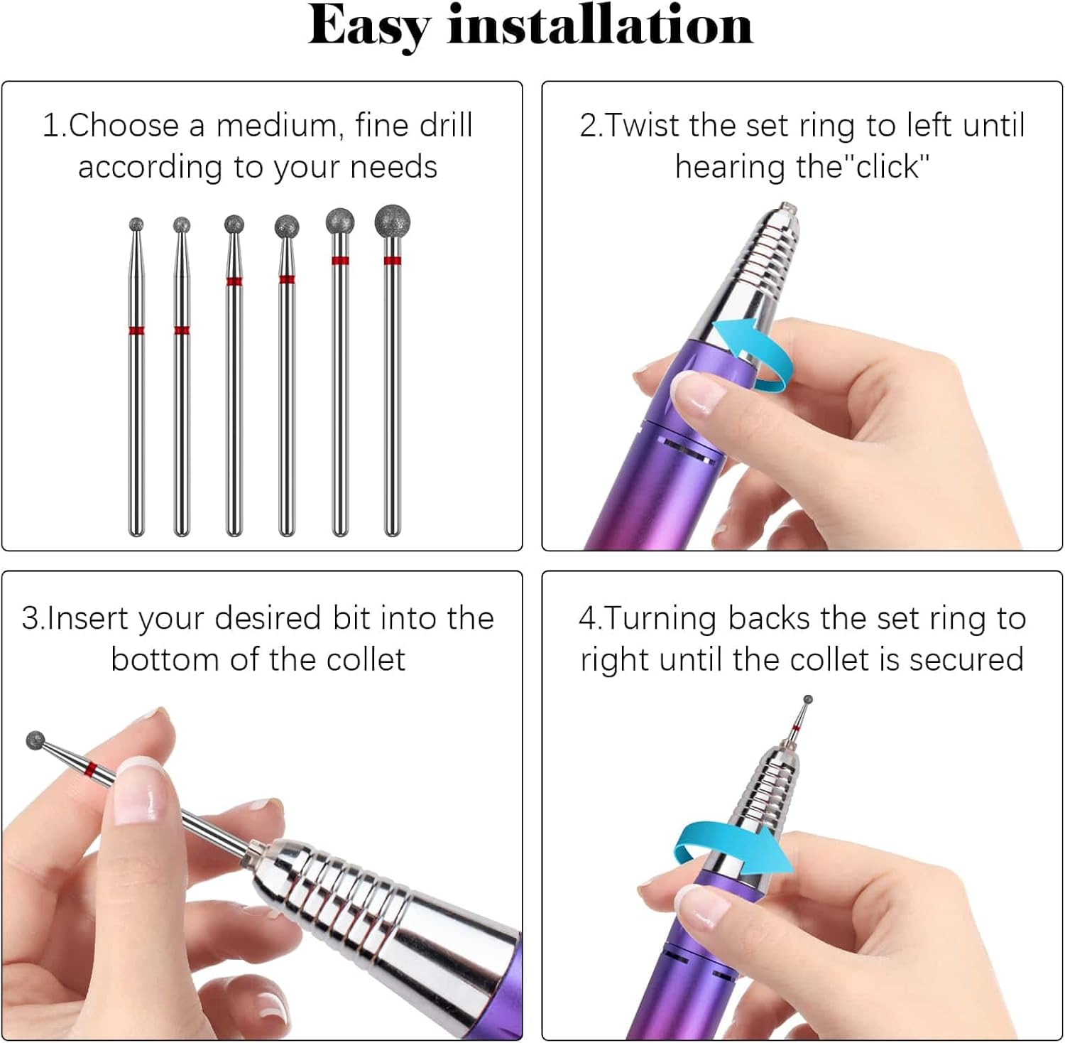 Difenni Cuticle Drill Bit,Nail Drill Bits Flame Cuticle Clean Drill Bit for 3/32''Electric Nail File Machine Cuticle Bit Nail Prep Tool (Red-Ball Shape) image number 5