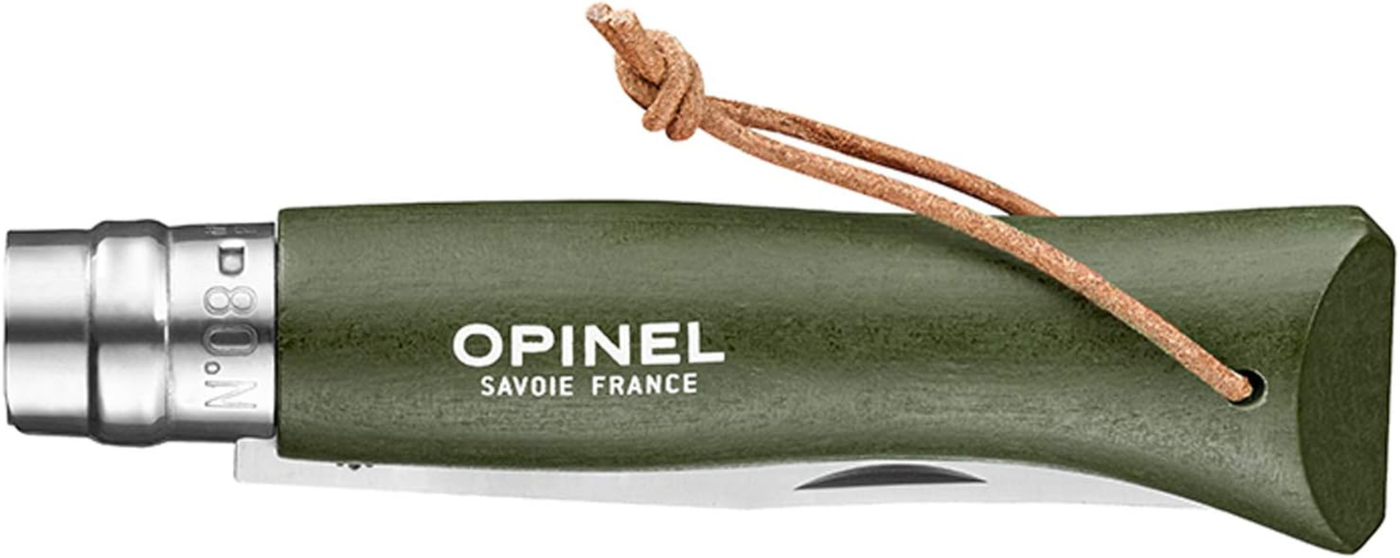 Opinel Colorama Stainless Steel #08 Trekking Knife, Khaki, 8.5 Cm Blade Length - Red image number 3